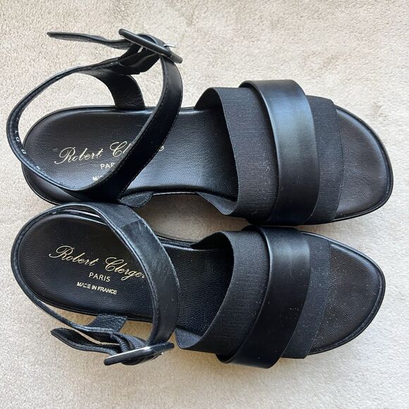 Robert Clergerie Paris Black Leather Platform Sandal Women EU 36.5 US 6 Platform - Picture 7 of 16